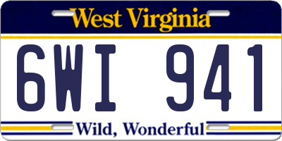 WV license plate 6WI941