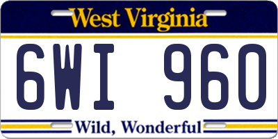 WV license plate 6WI960
