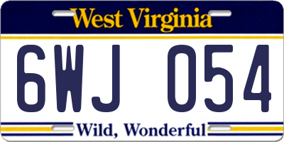 WV license plate 6WJ054