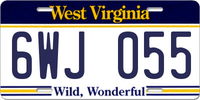 WV license plate 6WJ055