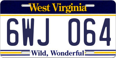 WV license plate 6WJ064