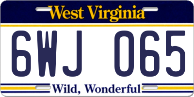 WV license plate 6WJ065