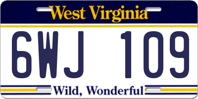 WV license plate 6WJ109