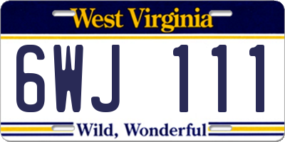 WV license plate 6WJ111