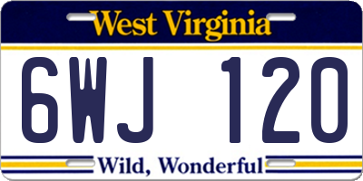 WV license plate 6WJ120