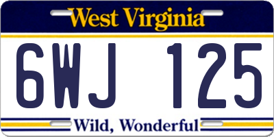 WV license plate 6WJ125