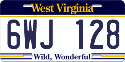 WV license plate 6WJ128
