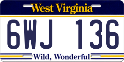 WV license plate 6WJ136
