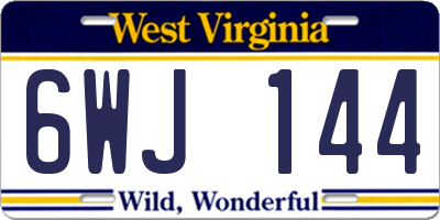 WV license plate 6WJ144