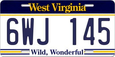WV license plate 6WJ145