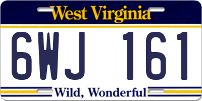 WV license plate 6WJ161
