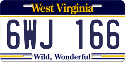 WV license plate 6WJ166