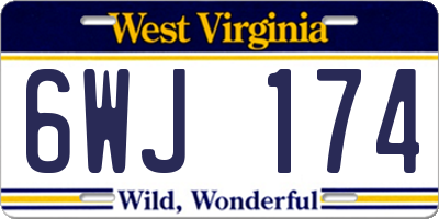 WV license plate 6WJ174