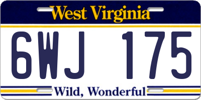 WV license plate 6WJ175