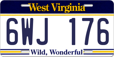 WV license plate 6WJ176