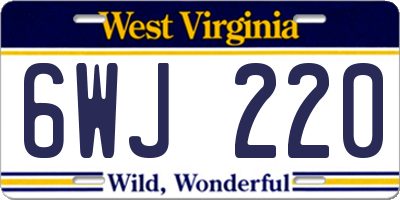 WV license plate 6WJ220