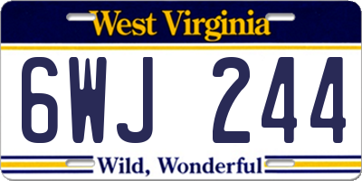 WV license plate 6WJ244