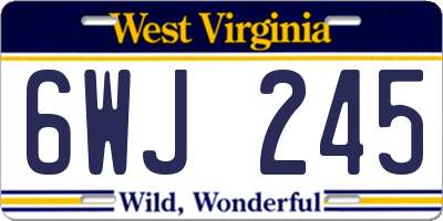 WV license plate 6WJ245