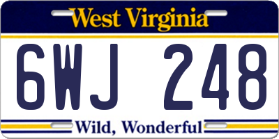 WV license plate 6WJ248