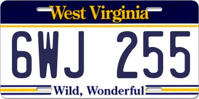 WV license plate 6WJ255