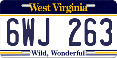WV license plate 6WJ263