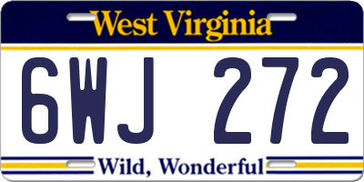 WV license plate 6WJ272