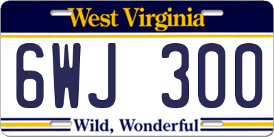 WV license plate 6WJ300