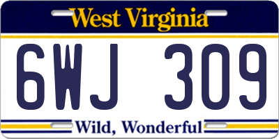 WV license plate 6WJ309