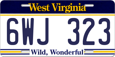 WV license plate 6WJ323