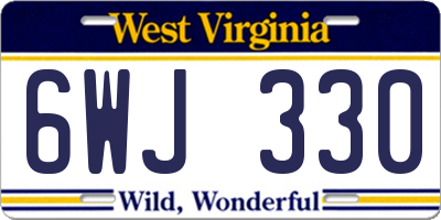 WV license plate 6WJ330