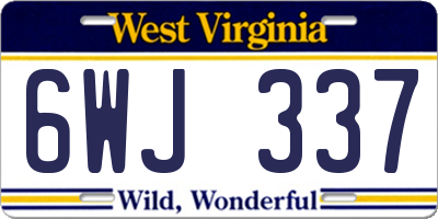 WV license plate 6WJ337