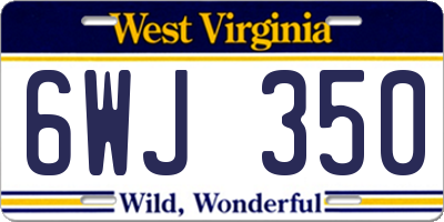 WV license plate 6WJ350