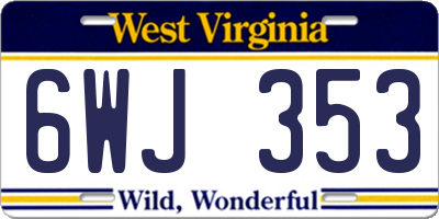 WV license plate 6WJ353