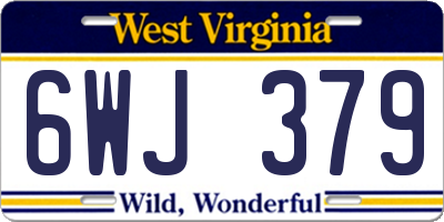 WV license plate 6WJ379