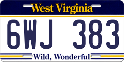 WV license plate 6WJ383