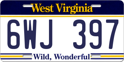 WV license plate 6WJ397