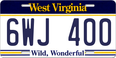 WV license plate 6WJ400