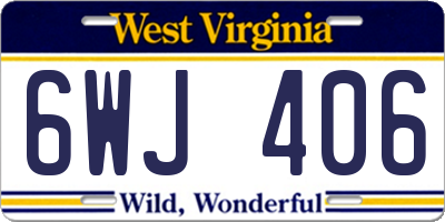 WV license plate 6WJ406