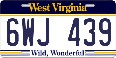 WV license plate 6WJ439