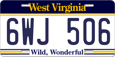 WV license plate 6WJ506