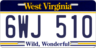 WV license plate 6WJ510