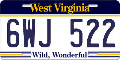 WV license plate 6WJ522