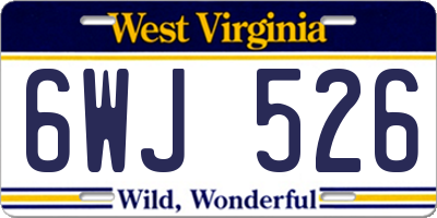 WV license plate 6WJ526
