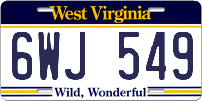 WV license plate 6WJ549