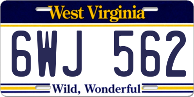 WV license plate 6WJ562