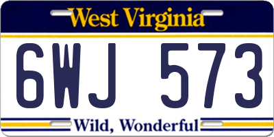 WV license plate 6WJ573