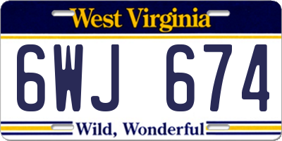 WV license plate 6WJ674