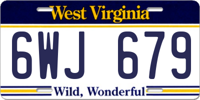 WV license plate 6WJ679