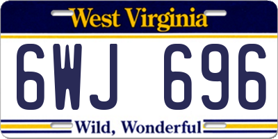 WV license plate 6WJ696