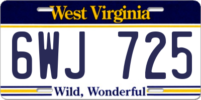 WV license plate 6WJ725